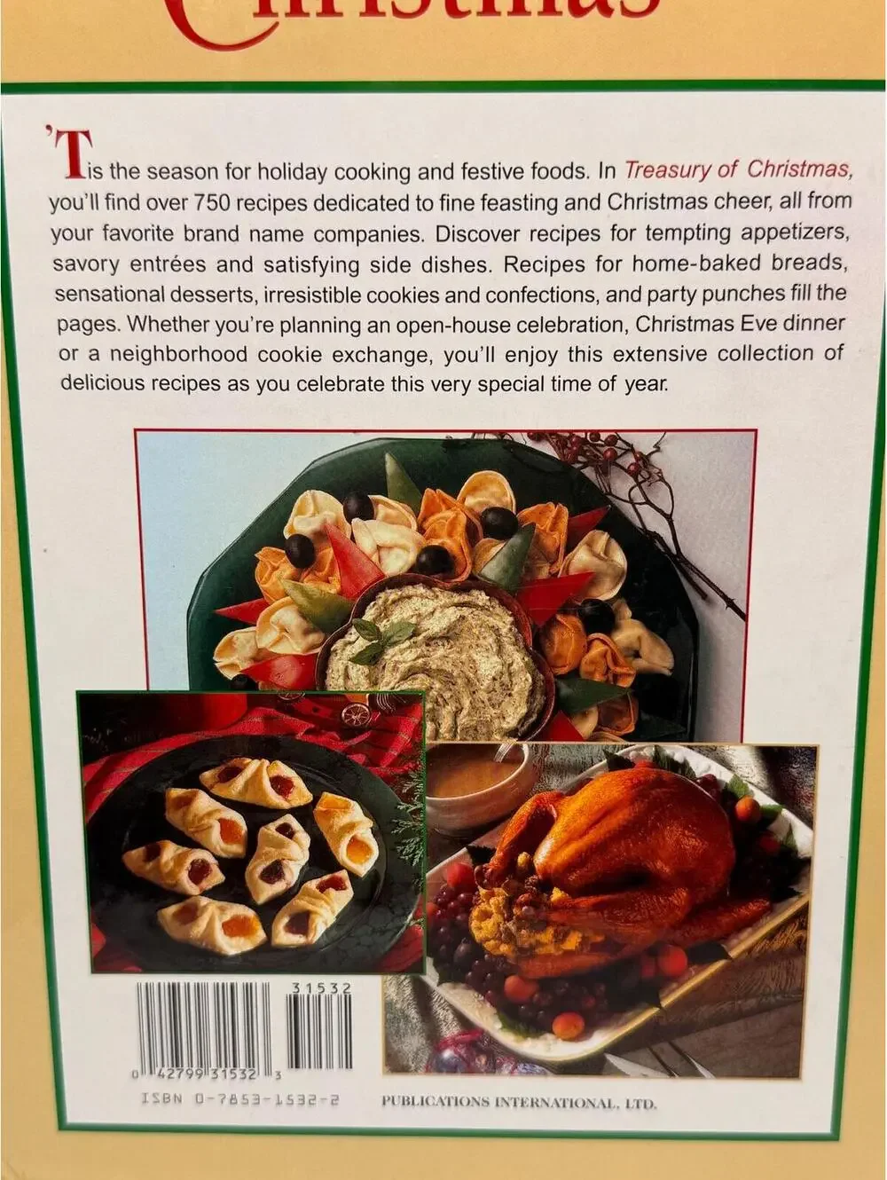 Vintage Treasury of Christmas Cookbook, 750 Recipes, Deluxe Hardcover Edition